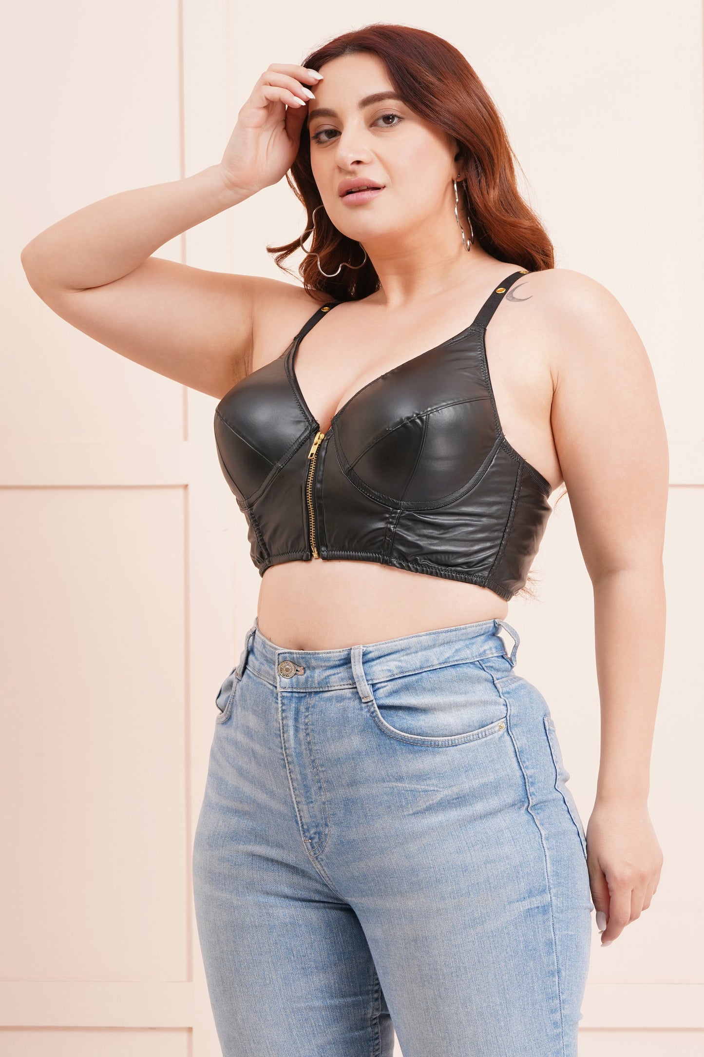 Enigma Faux Leather Bra