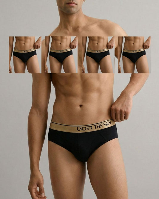 Noir Gold Briefs | Pack of 4