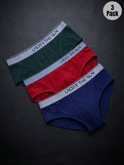 Pack of 3 | Olive, Mahogany & Cobalt Briefs