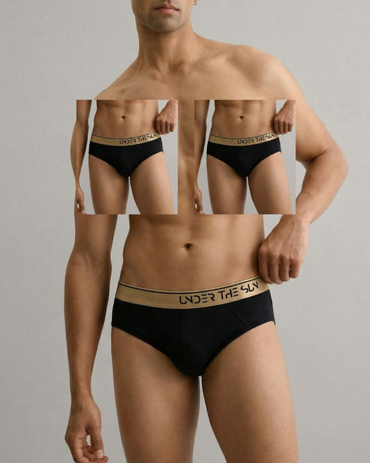 Noir Gold Briefs | Pack of 2