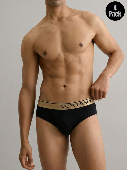 Noir Gold Briefs | Pack of 4