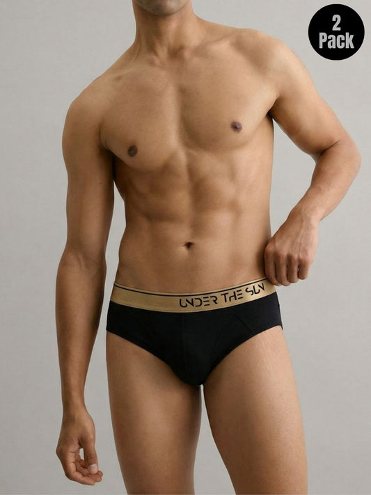 Noir Gold Briefs | Pack of 2