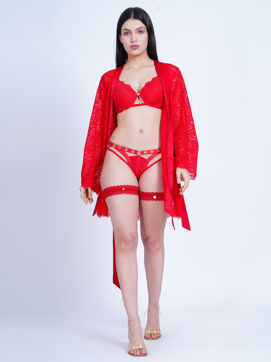 Scarlett Kimono Short (Red Robe)