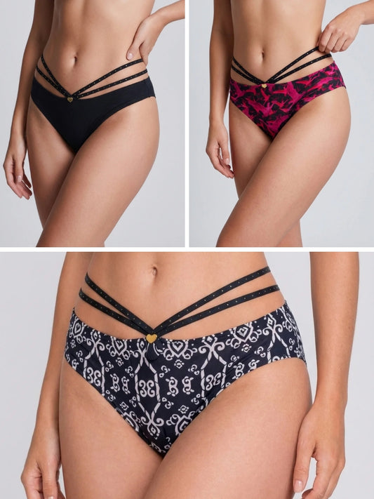 Pack of 3 | Ikat Allure, Flamingo Fantasy & Midnight Muse Thongs
