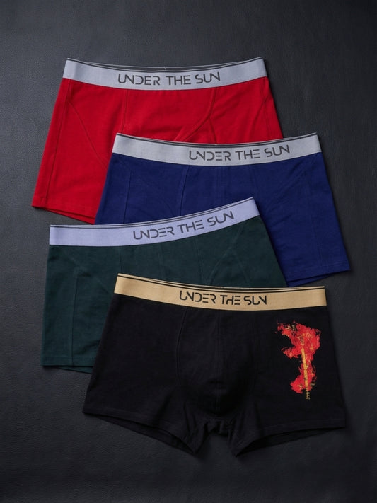 Pack of 4 | Olive, Mahogany, Cobalt & Blade Trunks
