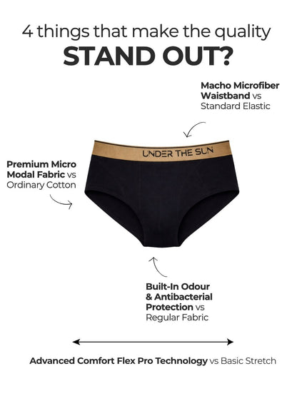 Noir Gold Briefs | Pack of 2
